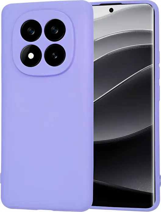 WOO Liquid Silicone Case for Xiaomi Redmi Note 14 Pro 5G, Purple Soft-Touch Matte Shock-Resistant Cover with Microfiber Lining, Minimalist Protective Shell