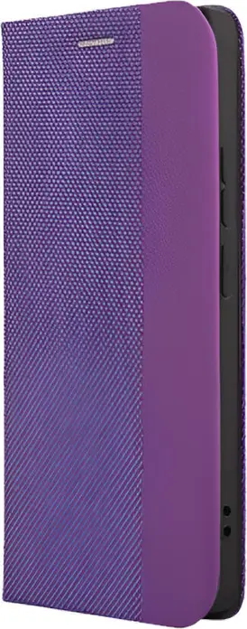 WOO Samsung Galaxy A56 5G Shell Flip Case, Textured Nylon Book Design, Soft Microfiber Lining, Integrated Stand, Shockproof, Purple