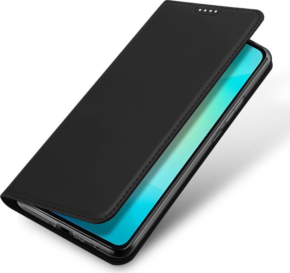 Husa Tip Carte Dux Ducis SkinPro pentru Samsung Galaxy A26 5G, din Piele PU cu Spate TPU Transparent, Slot Card si Functie Stand, Negru