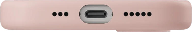 Uniq Lino Hybrid Magclick Charging Case for iPhone 16E, 17E, Shock-Resistant TPU Silicone with Microfiber Lining, MagClick Wireless Charging, Pink
