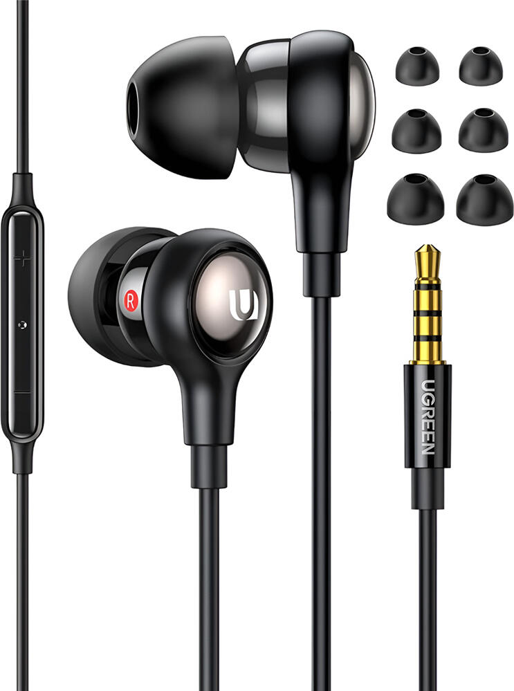 UGREEN Wired Earphones 3.5mm In-Ear | EP103, Black