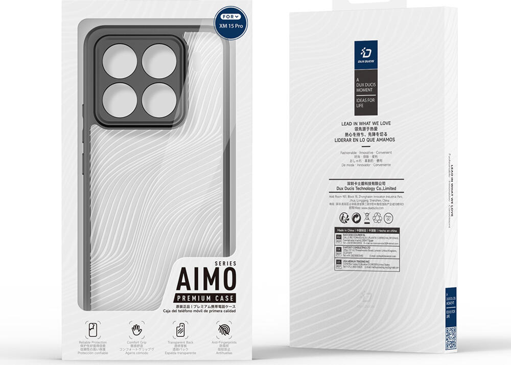 Dux Ducis Aimo Case for Xiaomi 15 Pro, Hybrid TPU and PC Shockproof Cover, Anti-slip Wave Texture, Matte Finish, Reinforced Corners, Black