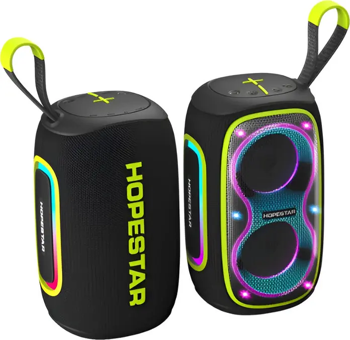 Boxa Portabila Bluetooth 5.3 Hopestar P72 Stereo, Putere 30W, Doua Difuzoare de 66mm, Baterie 4000mAh, Rezistenta la Apa IPX5, Iluminare RGB, TWS, Radio FM
