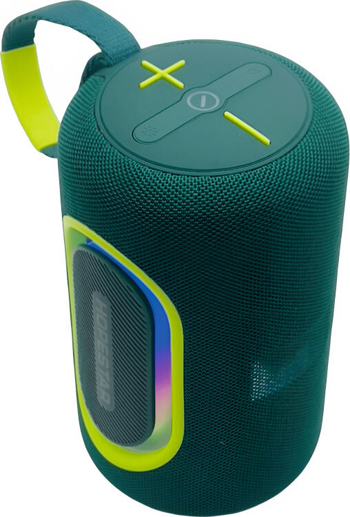 Boxa Portabila Hopestar P69 Bluetooth 5.3, Verde, Putere 20W Stereo, Baterie 4000mAh, Efecte RGB, Suport TWS, Conectivitate AUX/USB-C, Design Cilindric cu Curea