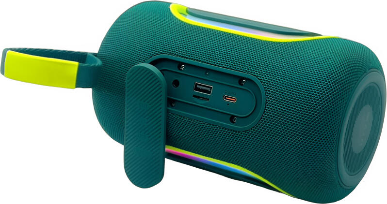 Boxa Portabila Hopestar P69 Bluetooth 5.3, Verde, Putere 20W Stereo, Baterie 4000mAh, Efecte RGB, Suport TWS, Conectivitate AUX/USB-C, Design Cilindric cu Curea