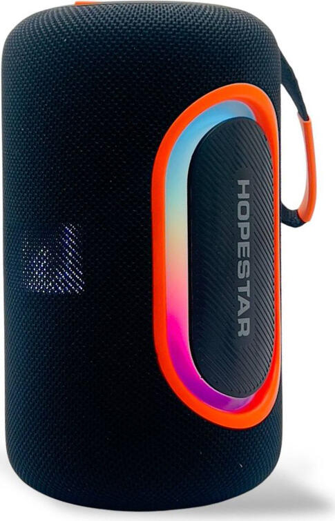 Boxa Portabila Hopestar P69 Bluetooth 5.3, Culoare Negru, Putere 20W Stereo, Baterie 4000mAh, Efecte RGB, Suport TWS, Conectivitate AUX/USB-C, Design Cilindric cu Curea