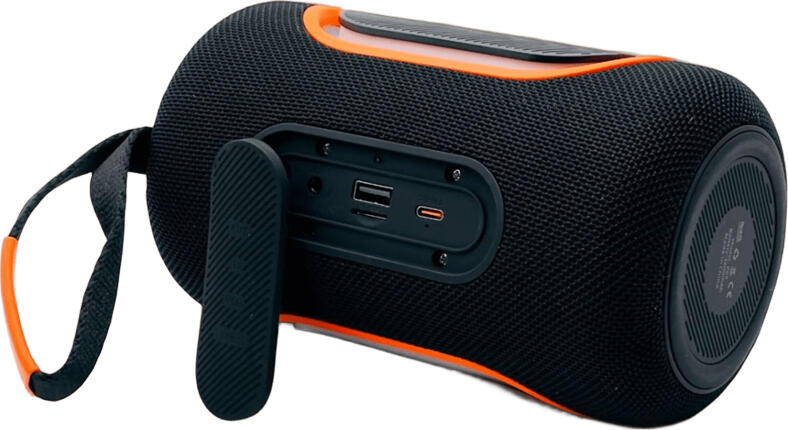Boxa Portabila Hopestar P69 Bluetooth 5.3, Culoare Negru, Putere 20W Stereo, Baterie 4000mAh, Efecte RGB, Suport TWS, Conectivitate AUX/USB-C, Design Cilindric cu Curea