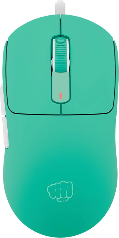 Fury Tanto T4 Gaming Mouse, Mint Green, Ergonomic Lightweight Design, Pixart PAW3327 Optical Sensor, 12,000 DPI, Huano Purple 90M Switches, Textured Scroll Wheel, 46g, 7 Programmable Buttons, RGB, Paracord