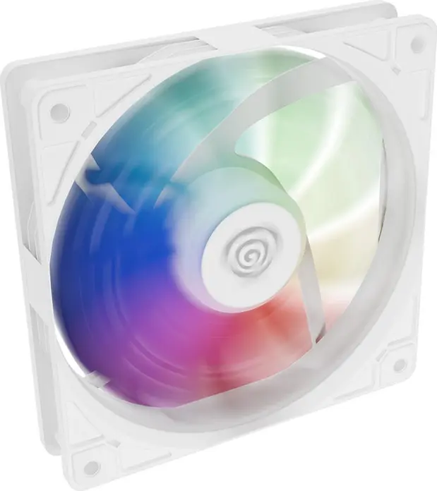 Genesis Oxal 120 ARGB Case Fan White, 120x120x25mm, 1450 RPM, Addressable RGB Lighting, Anti-Vibration Pads, NGF-2264