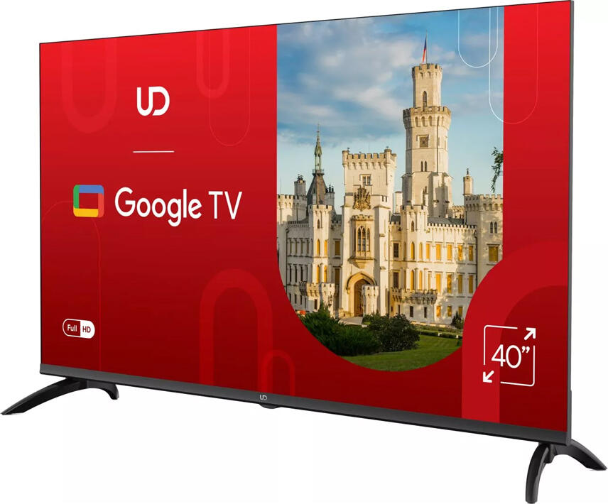 Смарт-телевизор UD 40GF5210 40 дюймов Full HD LED, Android 11, 1920x1080, HDR, Wi-Fi, Bluetooth 5.0, Google Assistant, Netflix, YouTube, Черный