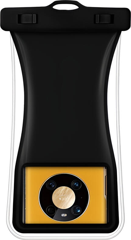 Husa Universala Impermeabila Telefon IPX8 pentru Smartphone pana la 7.2 inch, Carcasa TPU Transparenta pentru iPhone Samsung Xiaomi, Adancime 30m, Neagra