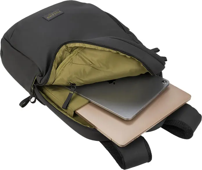 Rucsac Tucano Laser pentru Laptop 15.6 inch si MacBook Pro 16, Negru, Material Reciclat Rezistent la Apa, Curele Ergonomice cu Peruta, BKLAS15