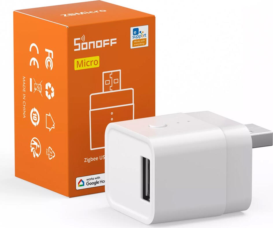 Adaptor Smart USB Sonoff ZBMicro Zigbee 3.0, 5-22V DC 36W Max, USB 2.0 Type-A, Extensor Semnal Router Zigbee, eWelink, Alexa, Google Home, Alb