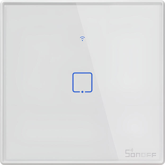 Intrerupator Smart cu Touch Sonoff Seria TX, 1-gang, Wi-Fi, Panou din Sticla Temperata, Control prin Aplicatia eWeLink, Compatibil Alexa si Google Assistant