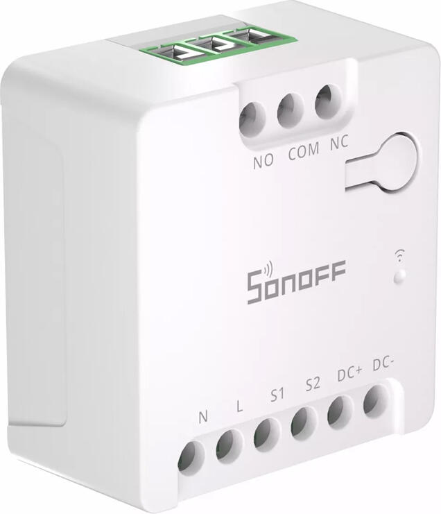Sonoff MINI-D Smart Wi-Fi Dry Contact Relay, Matter Certified, NO/NC Modes, 100-240V AC / 12-48V DC, 2A Output for Garage Doors and Intercoms