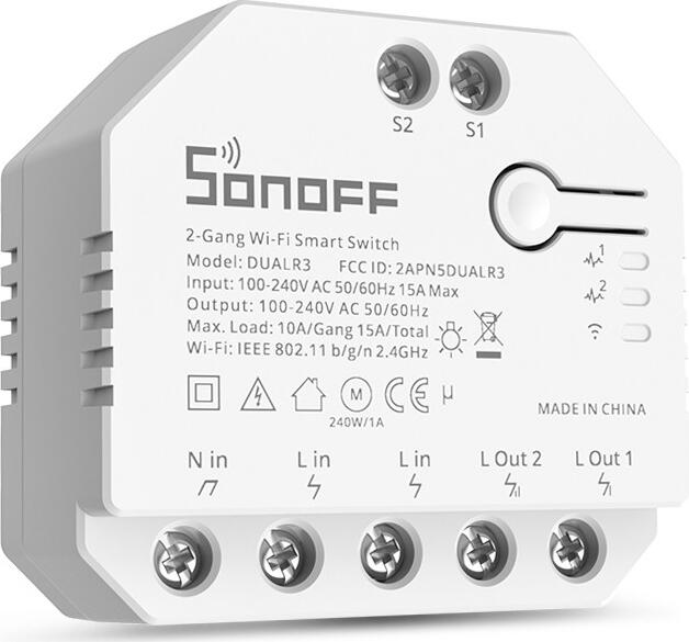 Sonoff Wi-Fi 2-Gang Smart Switch DUALR3 Lite