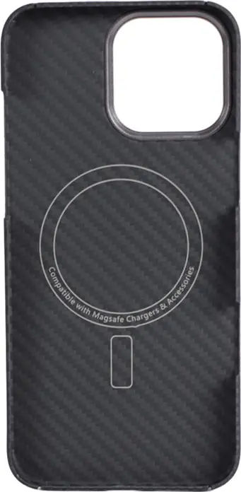 VANTA Carbon Ring Weaving M MagSafe Case for iPhone 16 Pro Max and iPhone 16, M-Black Woven Carbon Fiber TPU Shockproof Slim Cover, Matte Finish