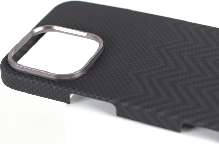 VANTA Carbon Ring Weaving M MagSafe Case for iPhone 16 Pro Max and iPhone 16, M-Black Woven Carbon Fiber TPU Shockproof Slim Cover, Matte Finish