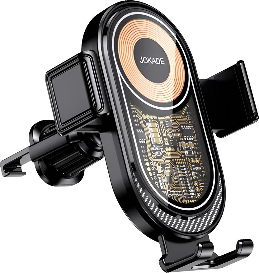 Jokade JH020 Rongguang Series Wireless Charging Car Holder, 15W Max Fast Charge, Air Vent Spiral Hook Mount, Automatic Gripping Sensor, Black