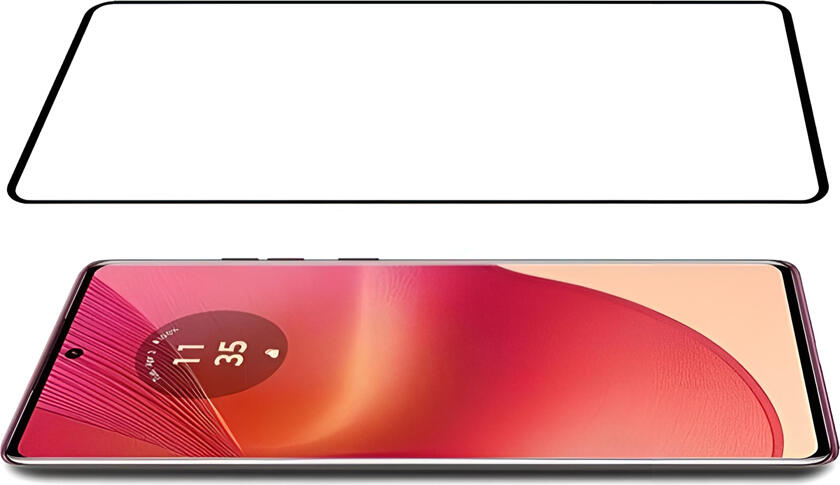 Helmet Diamond Glass 5D Tempered Glass Screen Protector for Motorola Edge 50, 9H Hardness Full Coverage Curved Edges Oleophobic Coating HMTGLMED50HBK