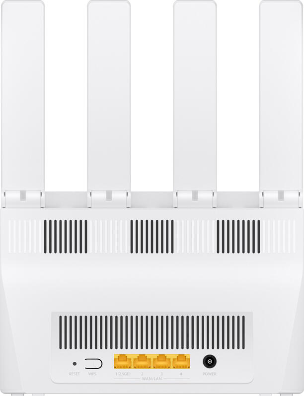Huawei WiFi BE3 (WUKUN-BE32-20) Wi-Fi 7 Router, Dual-Band 3570 Mbps, 2.5G Adaptive Port, 4 External Antennas, HUAWEI Mesh+, WPA3 Security, White