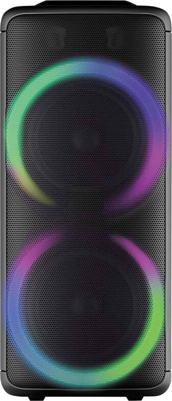 Box Party Eden ED-1006, Putere 100W RMS, Bluetooth 5.0, Duble Woofere de 10 inch, Mega Bass, Radio FM, Lumini LED Disco, cu 2 Microfoane Wireless, Negru
