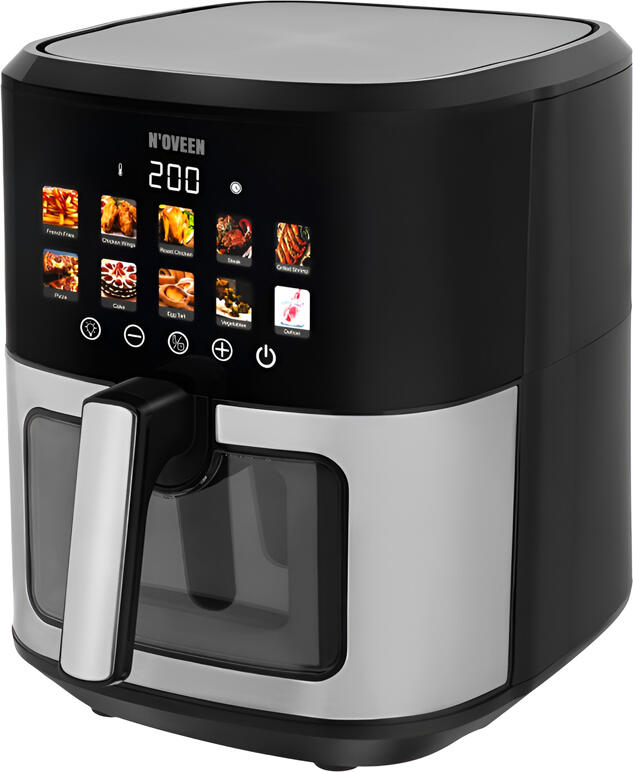 Frigitore cu Aer N'OVEEN AF770 X-LINE, Capacitate 6.5L, 10 Programe Automate, Panou Digital Touch LED, Fereastra de Vizualizare, Cos Teflon Antiaderent