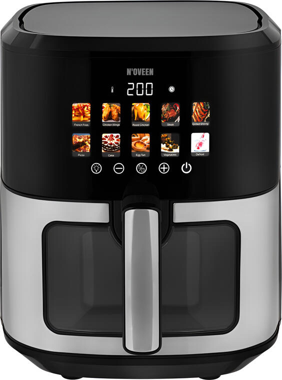 Frigitore cu Aer N'OVEEN AF770 X-LINE, Capacitate 6.5L, 10 Programe Automate, Panou Digital Touch LED, Fereastra de Vizualizare, Cos Teflon Antiaderent