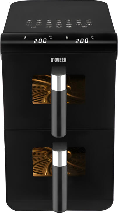 N'OVEEN AF5050 DoubleCrisp X-LINE Dual Basket Air Fryer, 11L (2x5.5L), 1700W, Fry Force 360 RAPID AIR Technology, 13 Programs, SYNC Function, Black