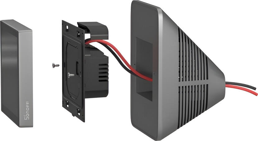 Sonoff Enclosure Stand for NSPanel and NSPanel Pro, Grey, Polycarbonate V0 Fire-Rated Material, Triangular Anti-Tip Desktop Controller Base, Tool-Free Installation
