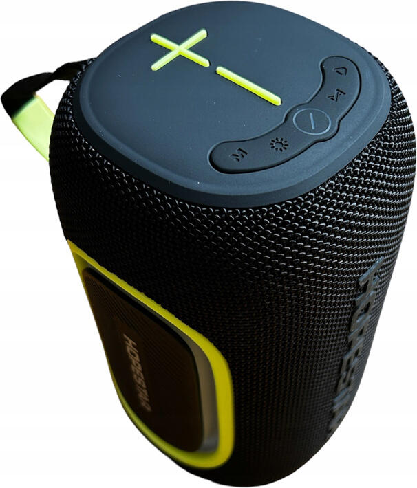 Hopestar P65 Portable Bluetooth 5.3 Speaker, Black, 20W Dual 10W Drivers, 360 Degree Sound, RGB LED Lighting, 3000mAh Battery, 3.5mm AUX, Silicone Strap
