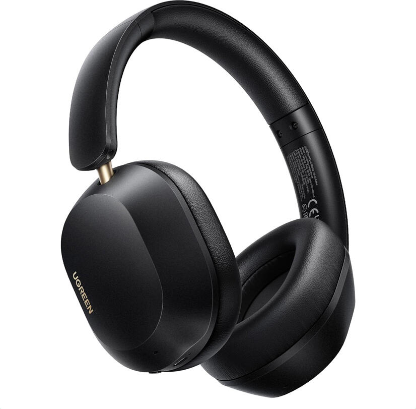 Casca Wireless Over-Ear UGREEN HiTune Max5c HP203, Negru, ANC Adaptiv Hibrid 43dB, Audio Hi-Res LDAC, Bluetooth 5.4, Baterie 75h, Sunet Spatial