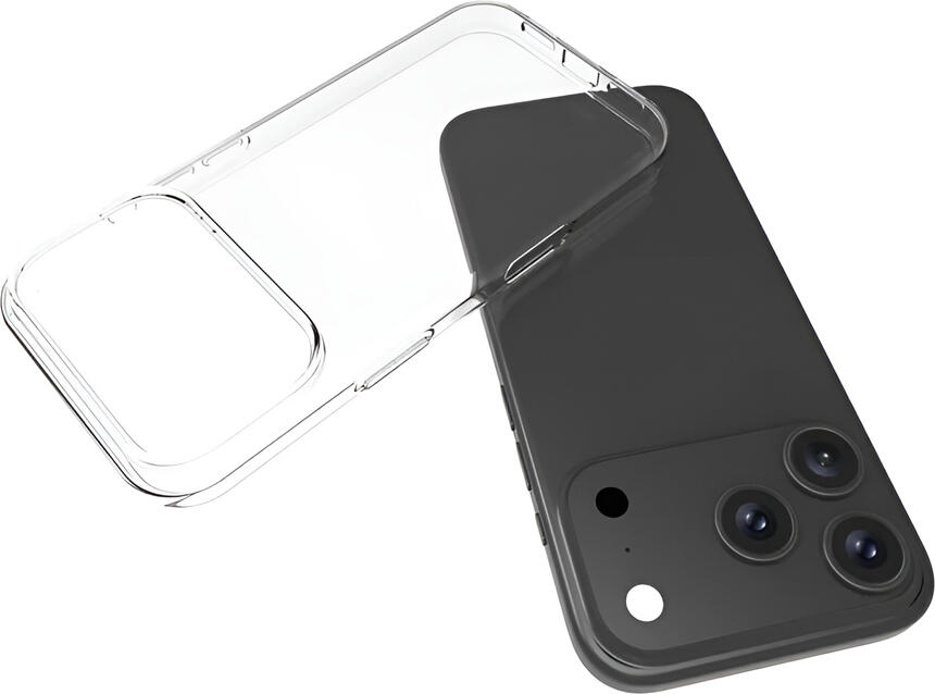 Чехол WOO из мягкого TPU для iPhone 17 Pro Max, прозрачный противоударный кейс с защитой от отпечатков пальцев и приподнятыми краями WOCASOIP17PMCL