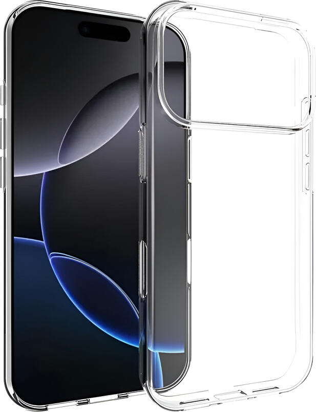 Чехол WOO из мягкого TPU для iPhone 17 Pro Max, прозрачный противоударный кейс с защитой от отпечатков пальцев и приподнятыми краями WOCASOIP17PMCL
