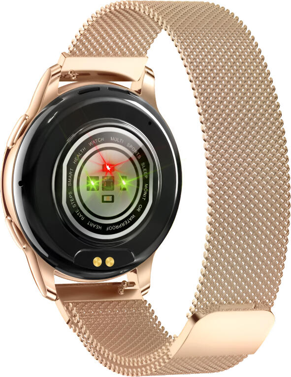 Smartwatch Maxcom ECO3 Ecran AMOLED Rotund 1.32" Monitorizare Ritm Cardiac Tensiune Arterială SpO2 Somn Rezistență Apă IP67 Curea Oțel Inoxidabil