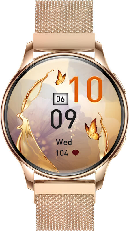 Smartwatch Maxcom ECO3 Ecran AMOLED Rotund 1.32" Monitorizare Ritm Cardiac Tensiune Arterială SpO2 Somn Rezistență Apă IP67 Curea Oțel Inoxidabil