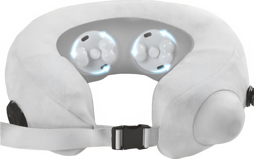 Portable Inflatable Cervical Massage Pillow, Kneading Neck and Shoulder Massager with 2000mAh Rechargeable Battery, USB Type-C, Faux Leather and Silk