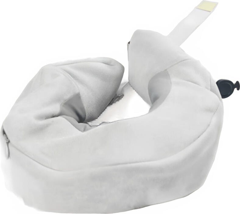 Portable Inflatable Cervical Massage Pillow, Kneading Neck and Shoulder Massager with 2000mAh Rechargeable Battery, USB Type-C, Faux Leather and Silk