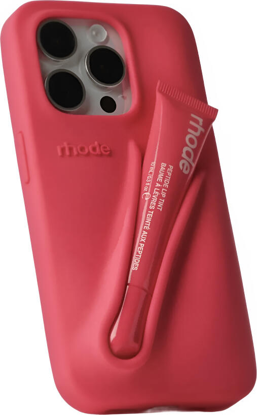 Husa Rhode Lip Case pentru iPhone 16 Pro Max, din Silicon Lichid Mat cu Slot pentru Balsam de Buze, Protectie Microfibra si Margini Ridicate