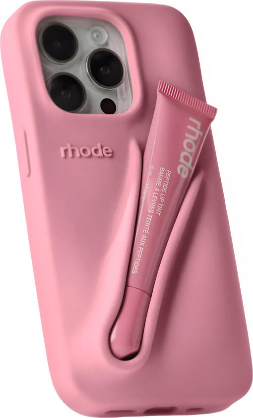 Husa Rhode Lip Case pentru iPhone 16, Culoare Ribbon, Protectie din Silicone Soft-Touch cu Slot Integrat pentru Peptide Lip Treatment sau Tint, Design Puffy