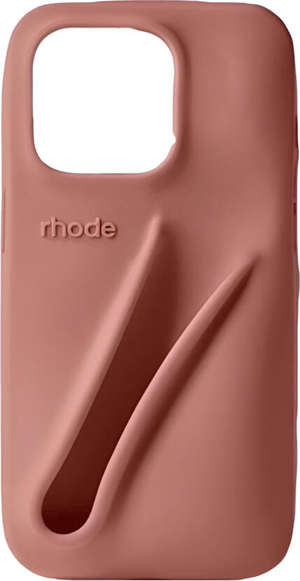 Чехол Rhode Lip Case для iPhone 16 в цвете Toast, защитный силиконовый чехол soft-touch с встроенным слотом для Peptide Lip Treatment или Tint, дизайн puffy