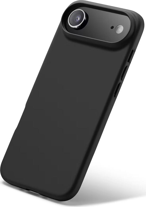 WOO Liquid Silicone Case for iPhone 17 Air, Black, Slim Fit Protective Cover with Pill-Shaped Camera Cutout