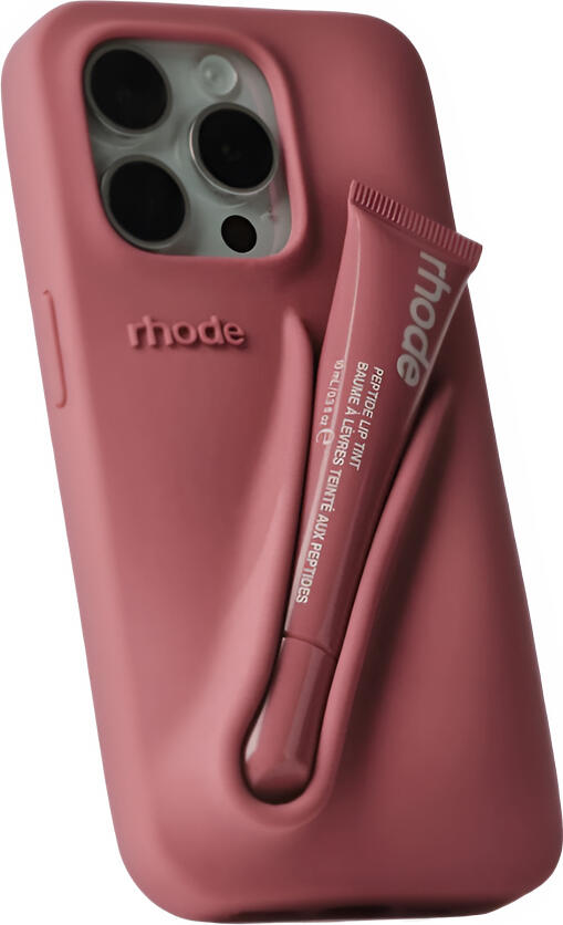 Husa pentru telefon Rhode Lip Tint pentru Apple iPhone 16 Pro, Protectie din Silicone Salty Tan cu Slot Integrat pentru Lip Treatment