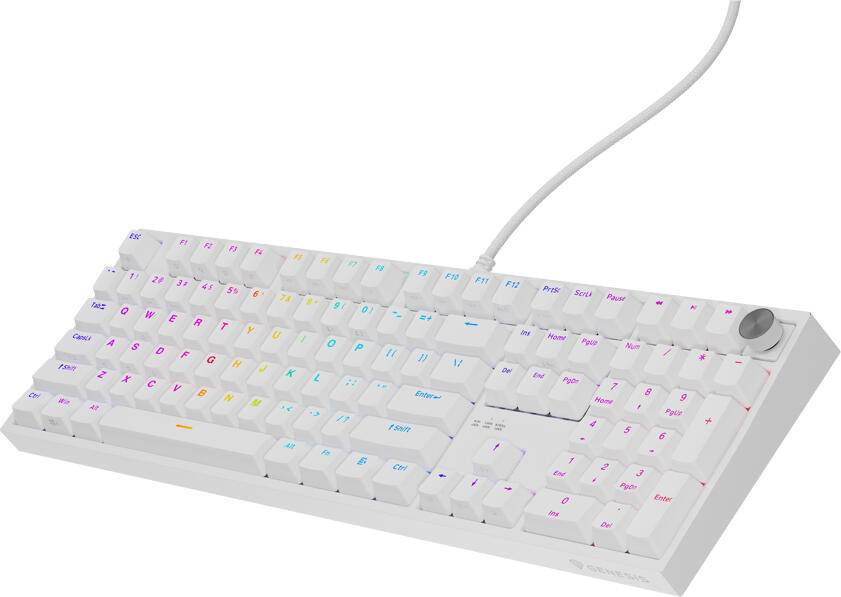 Genesis Mechanical Keyboard Thor 404 US Layout RGB Backlight Mechanical White Gateron Yellow Pro