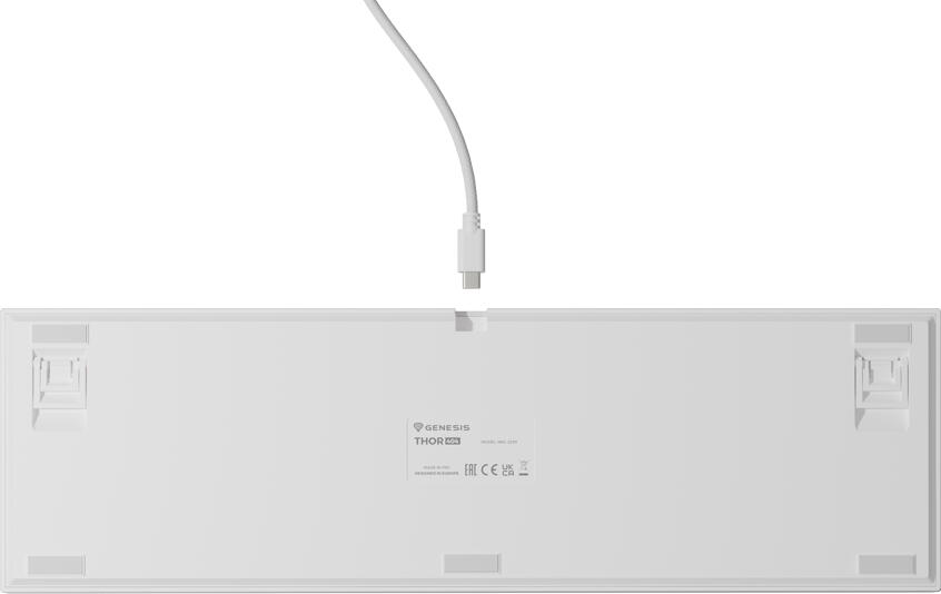 Genesis Thor 404 Full-Size Mechanical Gaming Keyboard, Gateron Yellow Pro Linear Switches, RGB Backlighting, US ANSI Layout, Anti-Ghosting, White