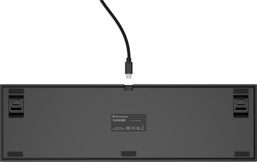 Genesis Thor 404 Mechanical Gaming Keyboard, Outemu Peach Silent V3 Linear Switches, Hot-Swap, RGB Backlighting, Full-size US Layout, USB-C