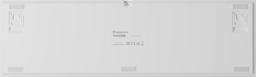 Genesis Thor 404 NKG-2300 Full-size Mechanical Gaming Keyboard, Outemu Peach Silent V3 Linear Switches, Hot-Swap, RGB, NKRO, USB-C, White