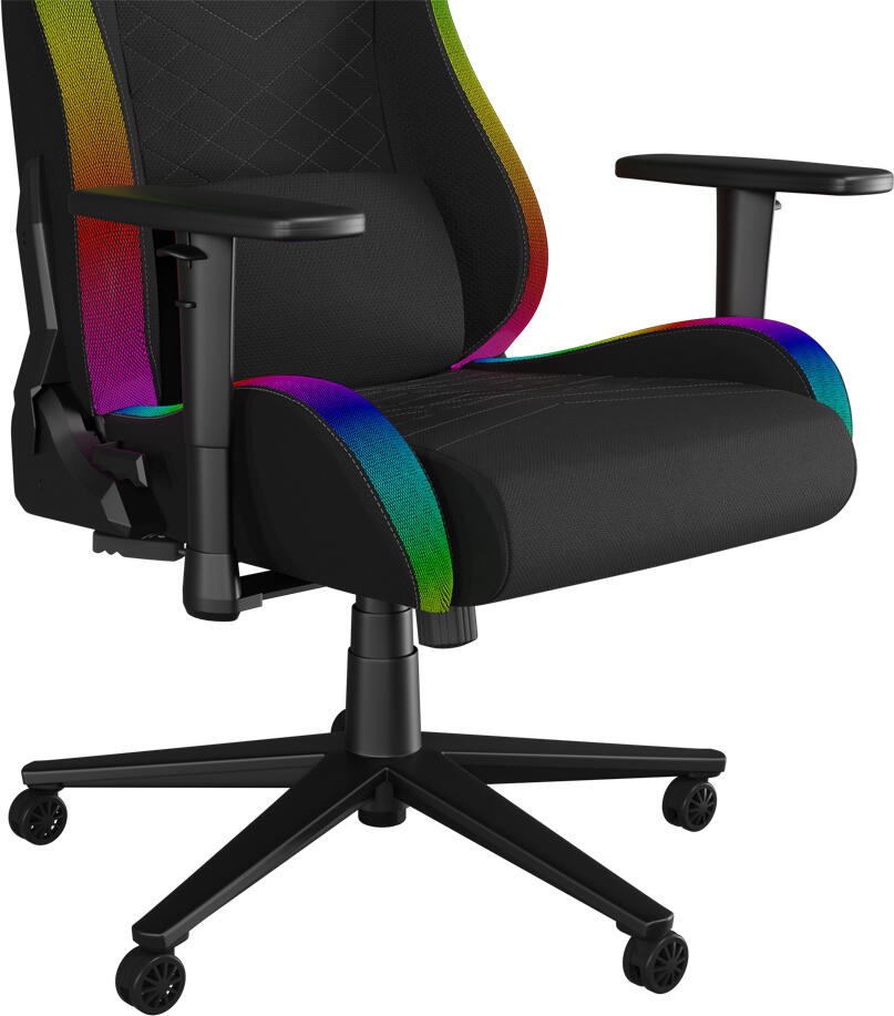 Genesis Trit 660 RGB Gaming Chair, Breathable Textile, Back Pocket, 2D Adjustable Armrests, 160 Degree Recline, Class 4 Gas Lift, 150kg Max Load, RGB Lighting