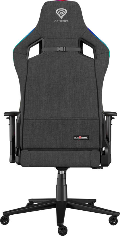 Genesis Trit 660 RGB Gaming Chair, Grey, Breathable Textile, Rear Pocket, 2D Adjustable Armrests, 160 Degree Recline, Class 4 Gas Lift, 150kg Max Load, RGB Lighting