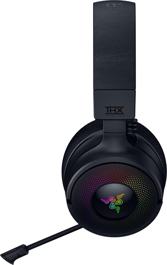Casca Gaming Razer Kraken V4 Wireless cu Drivere TriForce Titanium 40mm, Audio Spatial THX, RGB Chroma, Microfon HyperClear, Baterie 70h, PC/PS/Switch